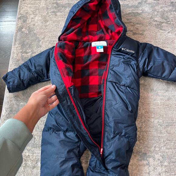 Columbia Snuggly Bunny Bunting Down Snow Suit Navy 18-24 Months - Picture 5 of 11